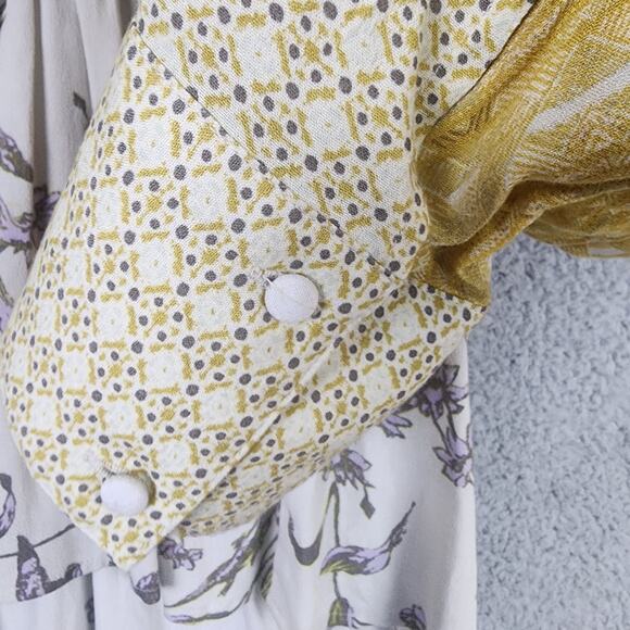 Free People Top Size M Aloha State Of Mind Floral Green Tea Patchwork NWT - Picture 6 of 6